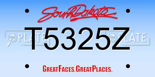 T5325Z South Dakota License Plate