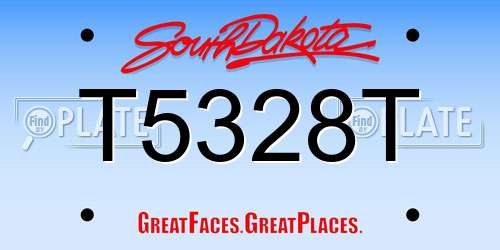 T5328T South Dakota License Plate