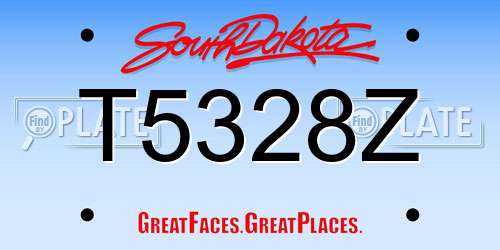 T5328Z South Dakota License Plate