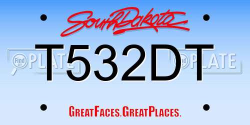 T532DT South Dakota License Plate