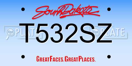 T532SZ South Dakota License Plate