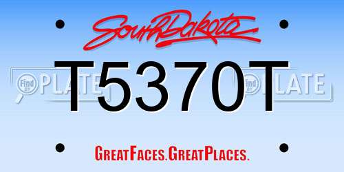 T5370T South Dakota License Plate