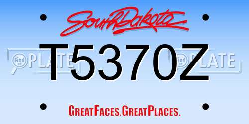 T5370Z South Dakota License Plate