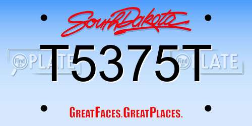 T5375T South Dakota License Plate