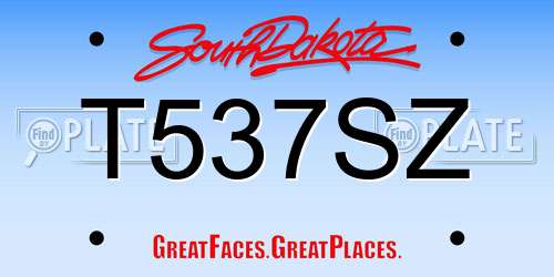 T537SZ South Dakota License Plate