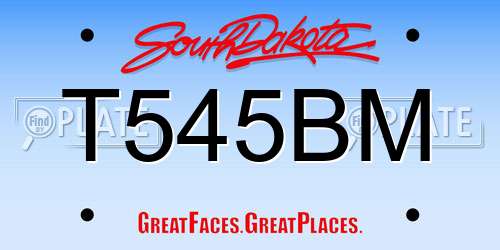T545BM South Dakota License Plate