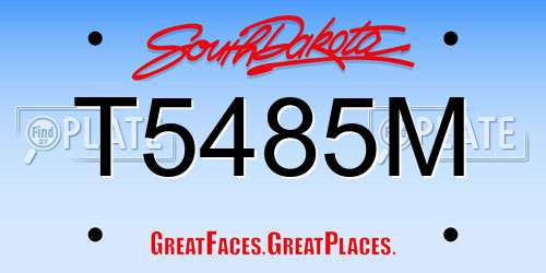 T5485M South Dakota License Plate