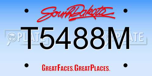 T5488M South Dakota License Plate