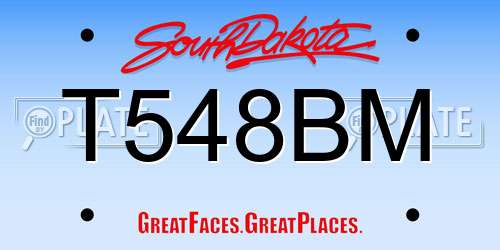 T548BM South Dakota License Plate