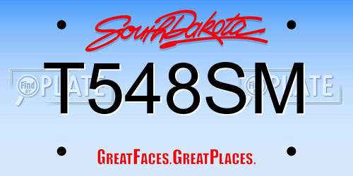 T548SM South Dakota License Plate