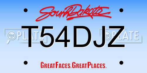 T54DJZ South Dakota License Plate
