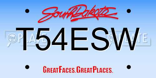 T54ESW South Dakota License Plate