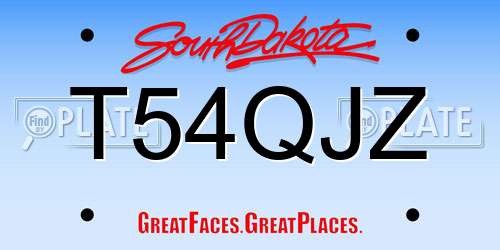 T54QJZ South Dakota License Plate