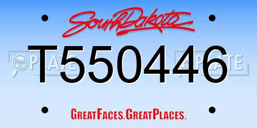 T550446 South Dakota License Plate