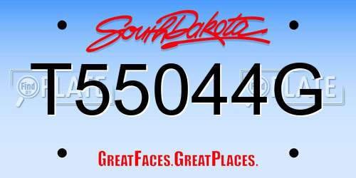 T55044G South Dakota License Plate