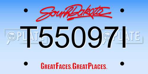 T55097I South Dakota License Plate