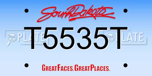 T5535T South Dakota License Plate