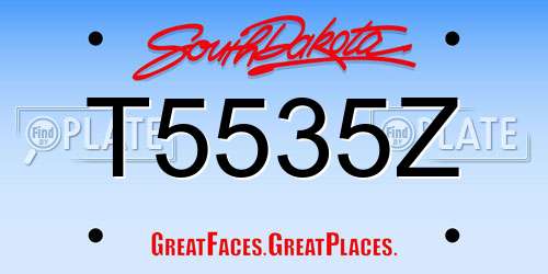 T5535Z South Dakota License Plate