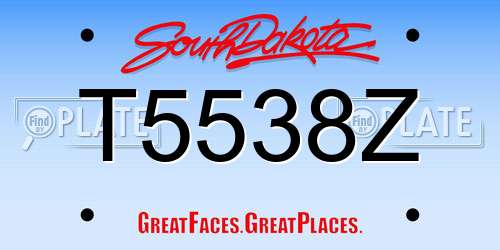 T5538Z South Dakota License Plate