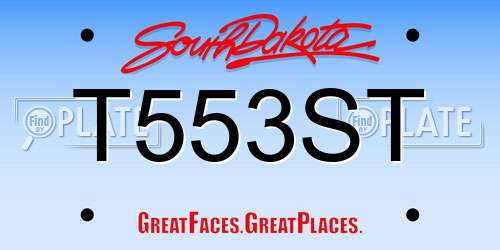 T553ST South Dakota License Plate