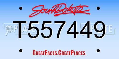 T557449 South Dakota License Plate