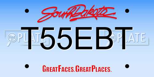 T55EBT South Dakota License Plate