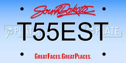 T55EST South Dakota License Plate
