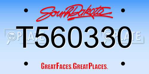 T560330 South Dakota License Plate