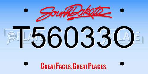 T56033O South Dakota License Plate