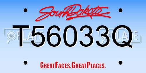 T56033Q South Dakota License Plate