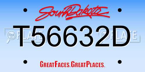 T56632D South Dakota License Plate