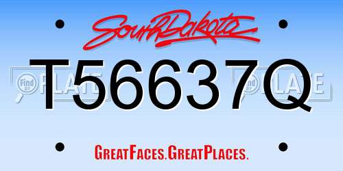 T56637Q South Dakota License Plate