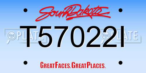 T57022I South Dakota License Plate