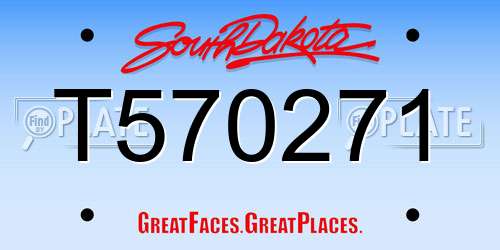 T570271 South Dakota License Plate