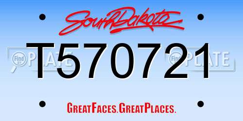 T570721 South Dakota License Plate