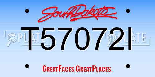 T57072I South Dakota License Plate