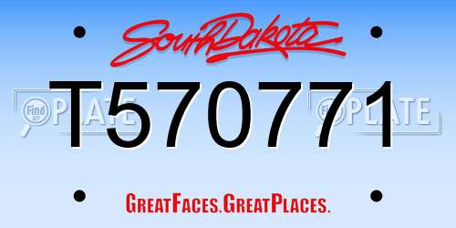 T570771 South Dakota License Plate