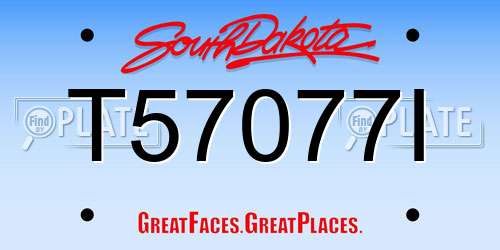 T57077I South Dakota License Plate