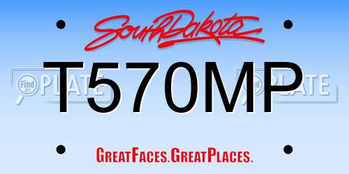 T570MP South Dakota License Plate
