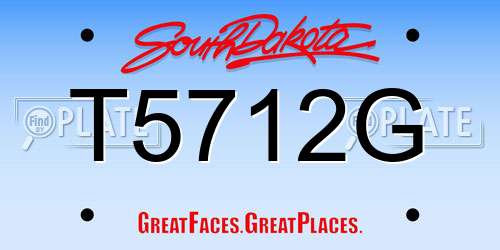 T5712G South Dakota License Plate