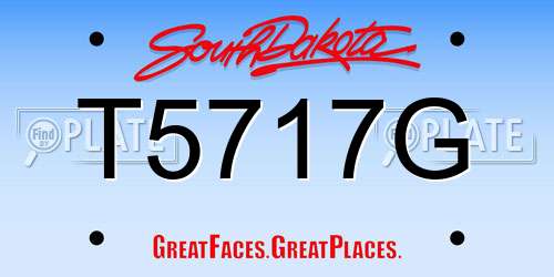 T5717G South Dakota License Plate