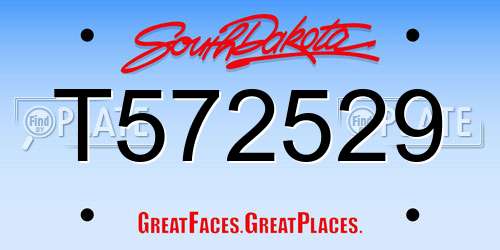 T572529 South Dakota License Plate