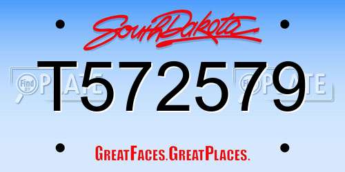 T572579 South Dakota License Plate
