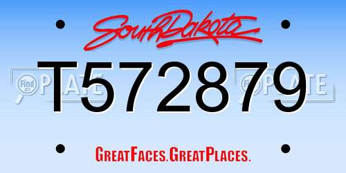 T572879 South Dakota License Plate