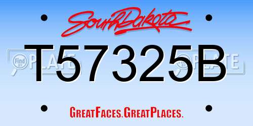 T57325B South Dakota License Plate