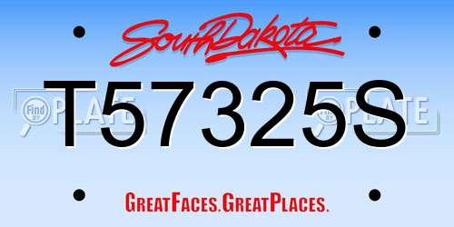 T57325S South Dakota License Plate