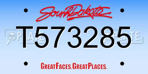 T573285 South Dakota License Plate