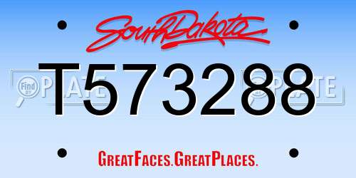 T573288 South Dakota License Plate