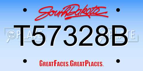 T57328B South Dakota License Plate