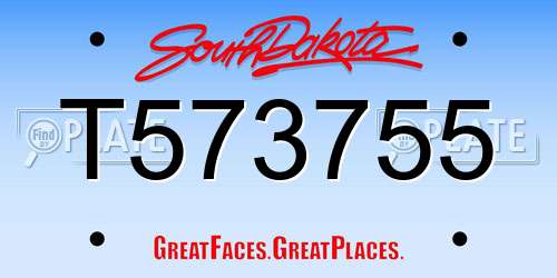 T573755 South Dakota License Plate